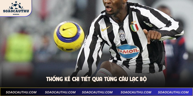 Thống kê chi tiết qua từng câu lạc bộ